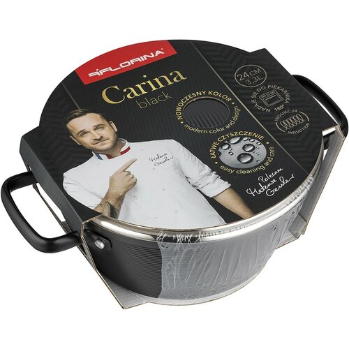 Florina Hliníkový hrnec Carina Black 3,3 l, 24 cm
