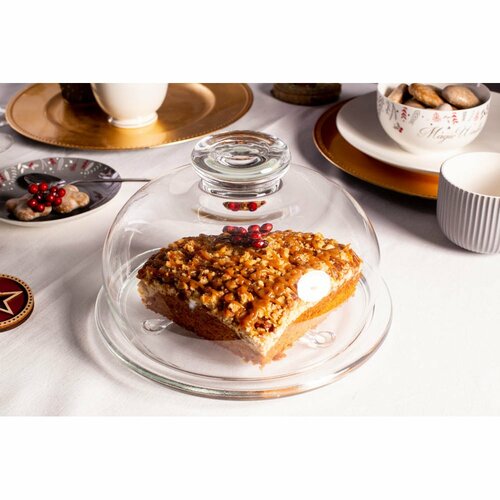 Altom Stekleni pladenj z pokrovom Cheese, 22 cm