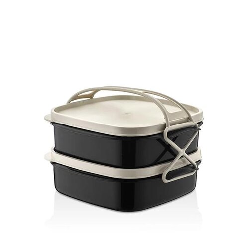 QLUX Пластиковий контейнер для їжі 2х1 л, мікс кольорів