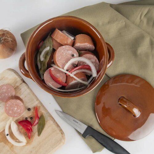 Orion Керамічна каструля для смаження сала з кришкою, 0,7 л