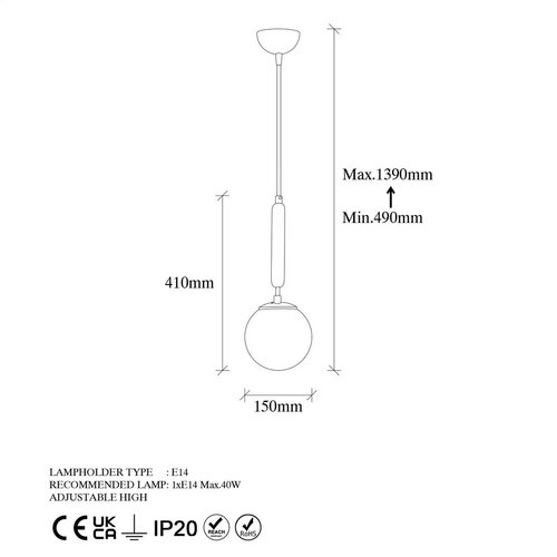 Lampa wisząca King - 11452, złoty