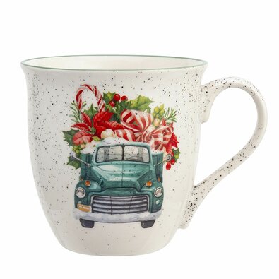 Altom Kubek porcelanowy Christmas car, 630 ml, zielony