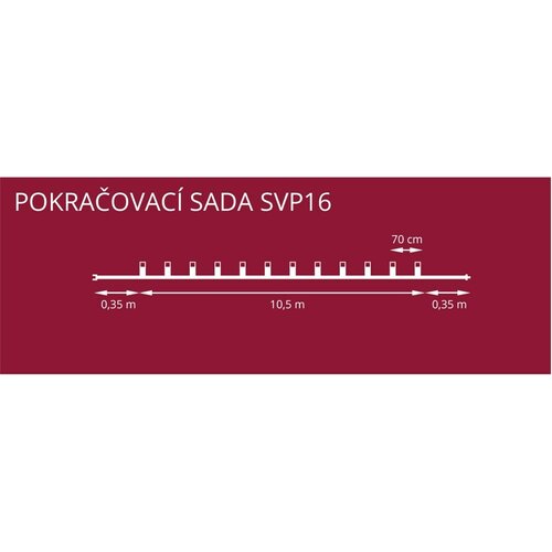 Svetelná reťaz Plameň biely, 16 LED žiaroviek Filament, predĺženie