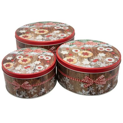 Weihnachtliches 3-teiliges Set von Dosen für  Linzer Gebäck