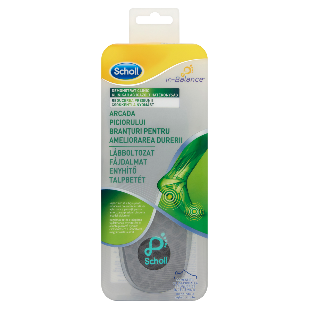 Scholl In-Balance talpbetét boltívfájdalomra, S, S