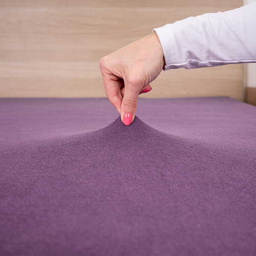 Cearșaf de pat 4Home, din bumbac frotir, violet, 140 x 200 cm