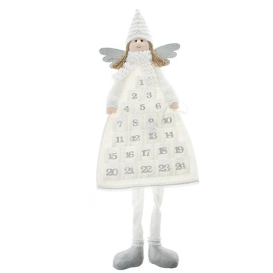 Tekstilni adventni koledar Angel belo-srebrna, 60x 120 cm