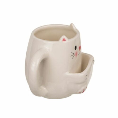 Tasse Katze mit Tasche für Kekse, 400 ml