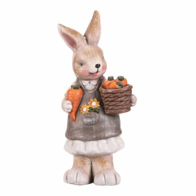 Sárgarépa nyúl kerti dekoráció, 21 x 15 x 42 cm