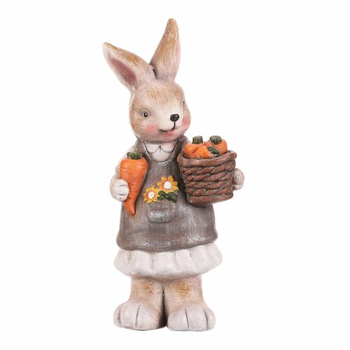 Sárgarépa nyúl kerti dekoráció, 21 x 15 x 42 cm