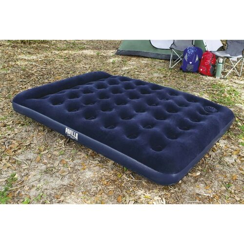 Saltea gonflabilă din velur Bestway cupompă de picior, 203 x 152 x 28 cm