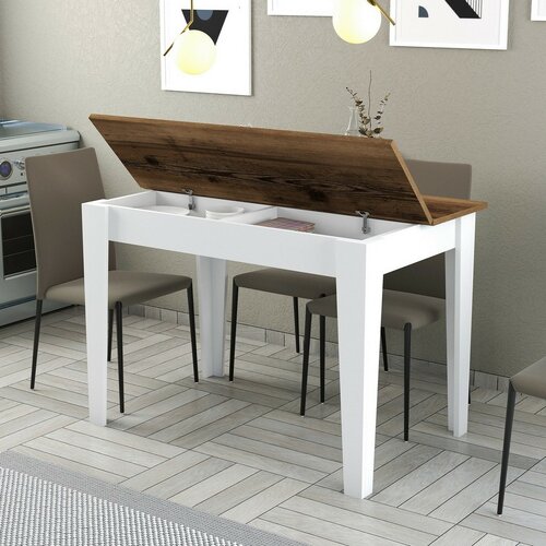Masă de sufragerie Kiev White and Walnut