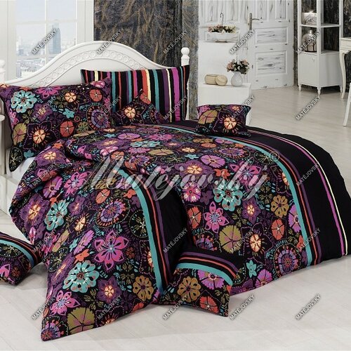 Matějovský Pościel bawełniana Escada black, 140 x 200 cm, 70 x 90 cm