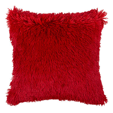 Peluto Uni borzas párnahuzat, piros, 40 x 40 cm