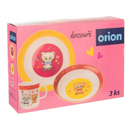 Orion Дитячий обідній комплект Orion із 3 предметів «КОТИ»