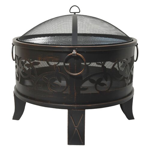 Cattara Tragbare Feuerstelle mit Deckel Santorin, 66,5 x 66,5 x 63,5 cm