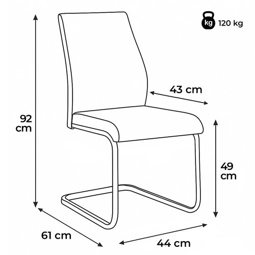 Scaun de dining din piele ecologică DCL-D1277 CRM,crem