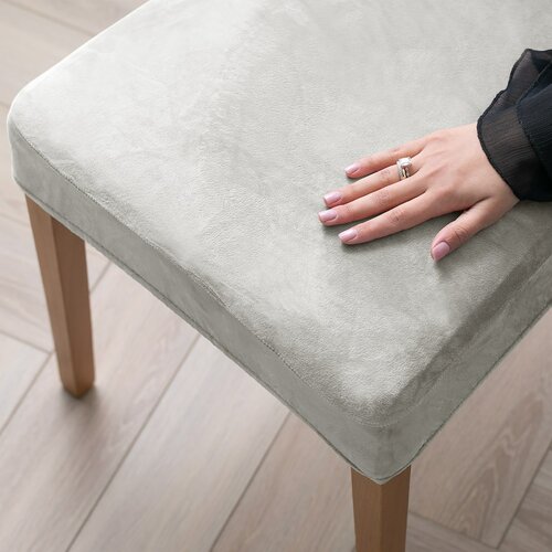 Restilo Натяжний чохол на сидіння стільця Sento срібний, 40 x 40 + 5 см