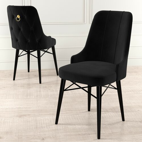 Set de scaune de sufragerie Pare Black, 6 buc.