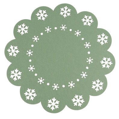 Altom Tischsets Snowflake grün, Durchmesser 38 cm , 4er-Set