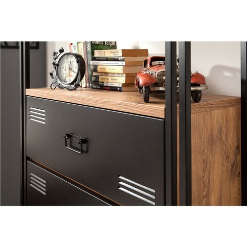 Regál Cosmo Cortex Black and Atlantic Pine