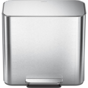 Simplehuman Mini pedálový odpadkový koš na tříděný odpad 15 l, nerez mat