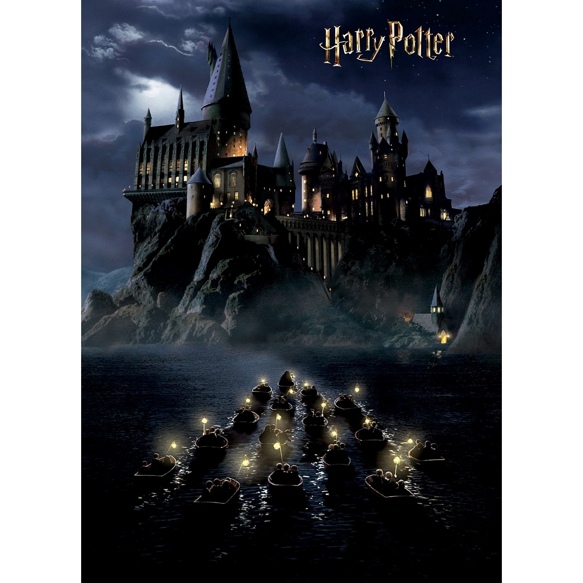 Fotografie Dětská fototapeta Harry Potter Hogwarts Night 182 x 252 cm, 4 díly