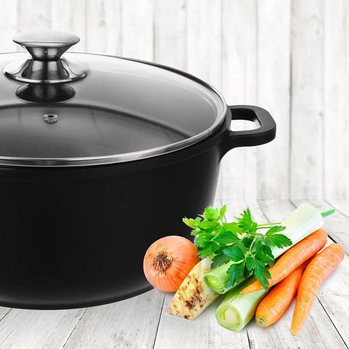 Orion Hrnec GRANDE pr. 28 cm, skleněná poklice , 7 l - thumb (1)