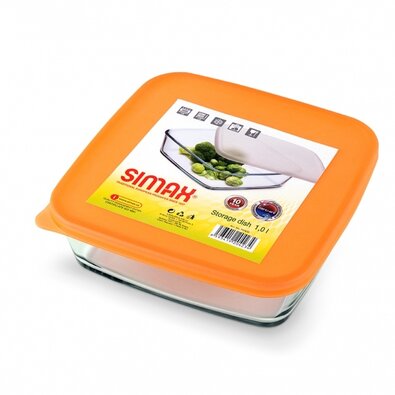 Simax 7476/L steklena skleda s plastičnimpokrovom, 1 l