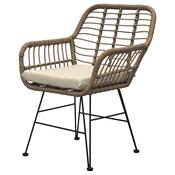 Autronic Gartengarnitur 1+2, Metall, Polyrattan, natur, AZ-F1208 NAT