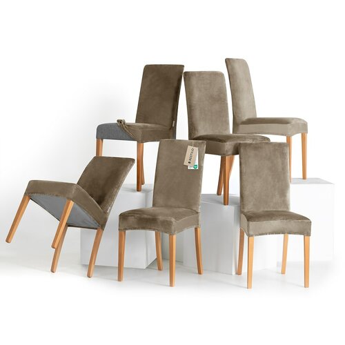 Restilo Napinac za stol Sento bež, 48 x 48 x 58 + 10 cm, komplet 6 kosov