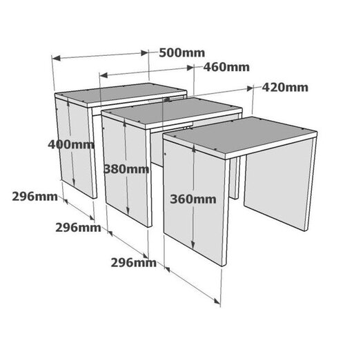 Odkladací stolík Gul, 3 ks