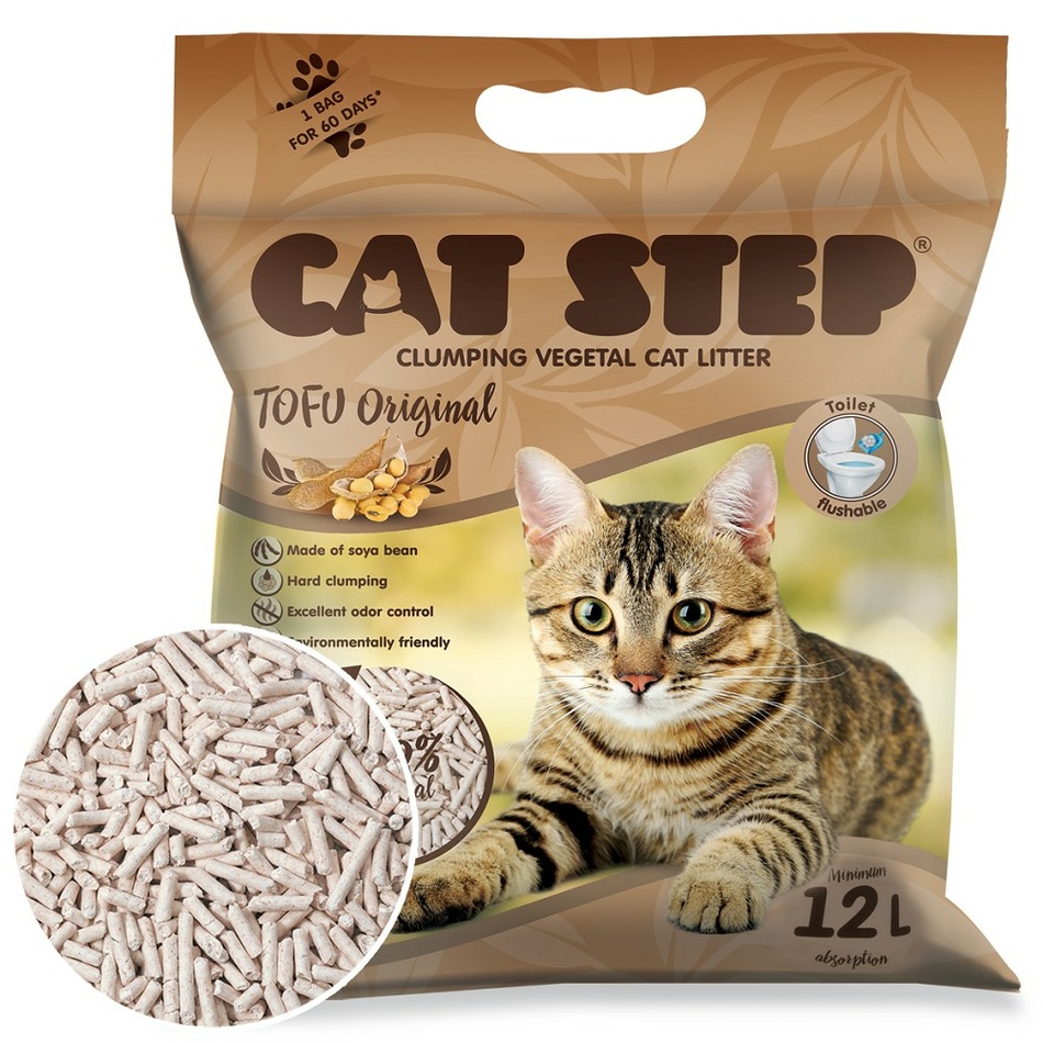 Cat Step csomósodó alom Tofu Original 5,4 kg, 12 l