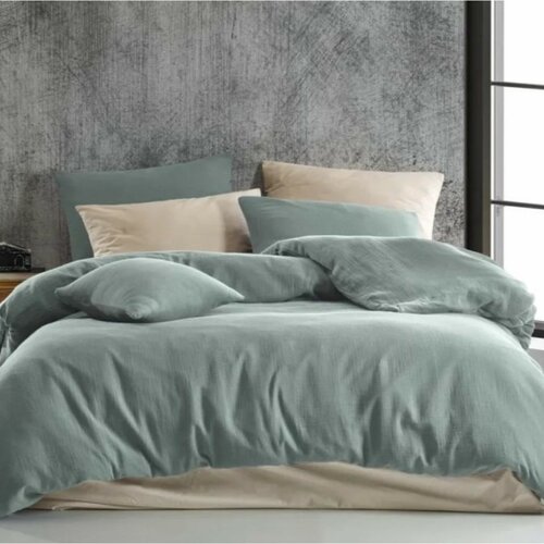 Kvalitex Muslin posteljnina svetlo zelena, 220 x200 cm, 2 kos 70 x 90 cm