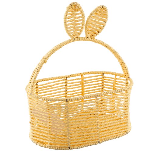 Altom Pleciony koszyk z uchwytami owalny, 20 x 15x 11/31 cm, żółty