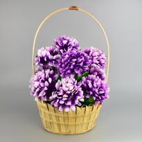 Dušičkový košík zdobený Chryzantéma 20 x 30 cm, fialová Dušičkový košík zdobený Chryzantéma 20 x 30 cm, fialová