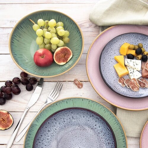 Orion Set aus Keramik-Tieftellern Glaze Grün 20,5 cm, 6 Stück