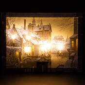 LED obraz na plátne Mesto pod snehom, 30 x 40 cm