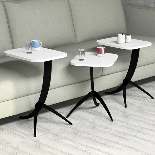 Masă pliabilă Pion White, 3 buc