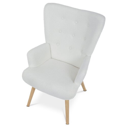 Bouclé WT2 fotel, fehér