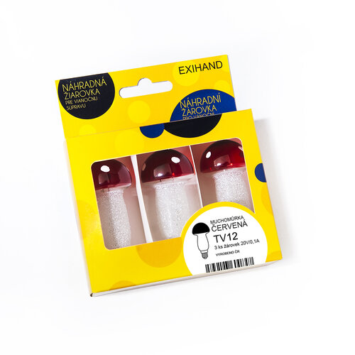 Žarnice Blister pakiranje Rdeča goba, 3 kos,20V/0,1A