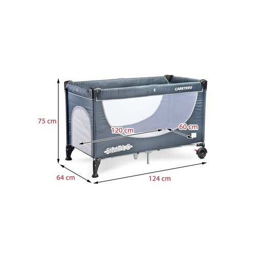 Caretero Cestovná postieľka Simplo, hnedá