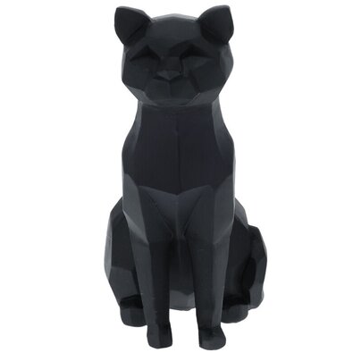 Dekoration geometric Sitzende Katze, 20 cm, Schwarz