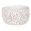Übertopf aus Beton mit Blumen, 17 x 9 cmweiß  ,