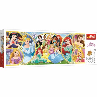 Trefl Panoramatické puzzle Zpět do světa princezen, 500 dílků
