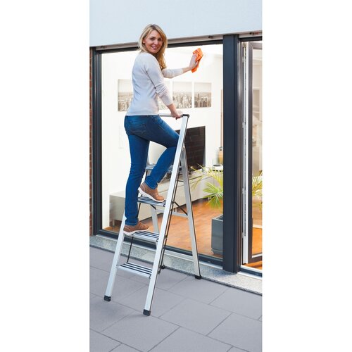 Wenko Hliníkové skladacie schodíky protišmykové XXL, 4 stupne