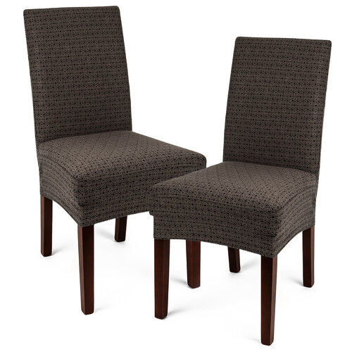 4Home Multielastyczny pokrowiec na krzesło Comfort Plus brązowy, 40 - 50 cm, zestaw 2 szt.