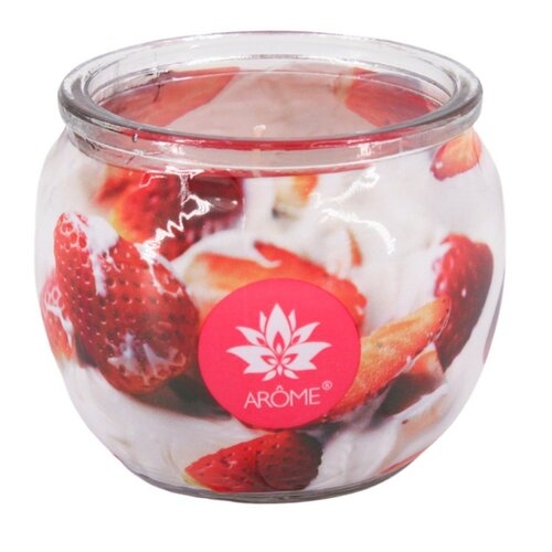 Arome dišeča sveča v steklenem kozarcu StrawberryCream, 90 g