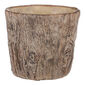 Blumenübertopf Holz, 21 x 19 cm, Betonbraun  ,