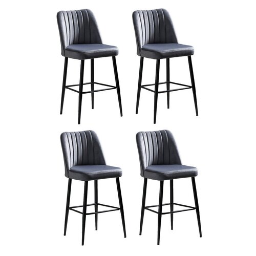 Set de scaune de bar Vento Grey and Black, 4buc.